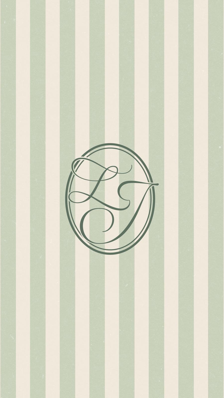 La Jolla monogram on the sage stripe.